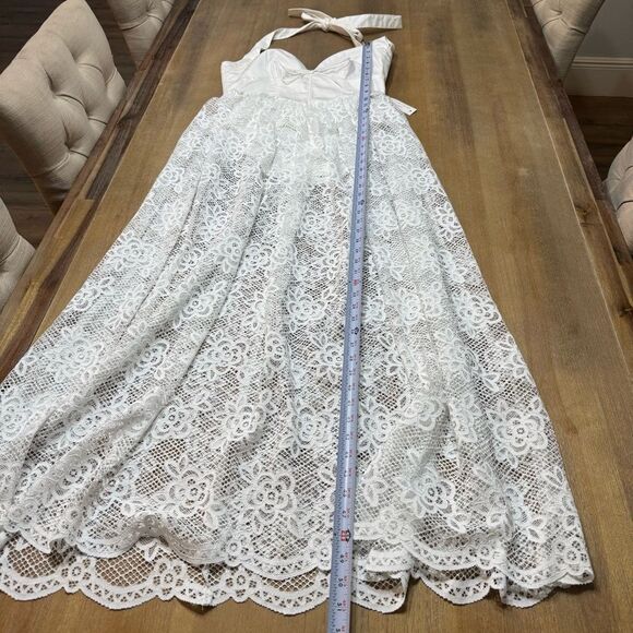 For Love and‎ Lemons Sonnet Lace Maxi Dress Medium White Halter - Picture 16 of 16